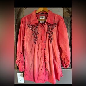 Roar western shirt size large beautiful detail